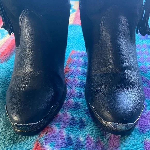 VTG Coasters Leather & Suede 80’s Western Boots with Fringe. Size 6.5. Eagle. - Picture 11 of 16
